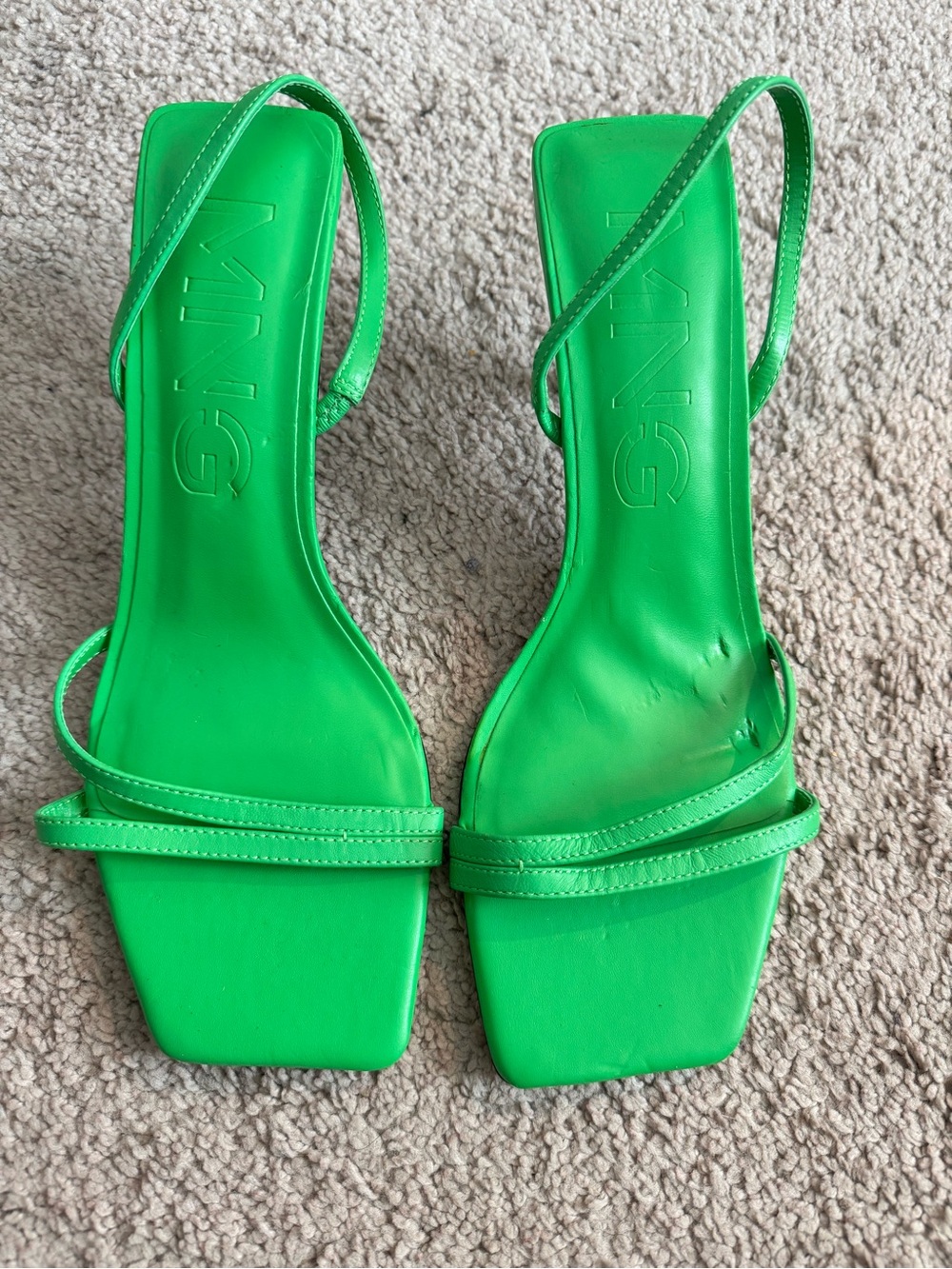 Mango green heels